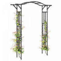 Outsunny Garden Arch with Extended Top, Outdoor Trellis Arbor, Black