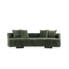 Verandah Mid-Century Modern 112\" Chenille Sofa in Olive Green 
