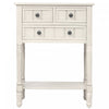 Olivia Solid Wood Console Table With Drawers And Bottom Shelf - White 