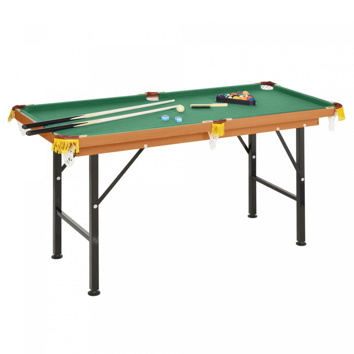 Soozier 54.3\"l Portable Mini Billiard Table Free Standing Foldable With All Accessories Home Pool Ga