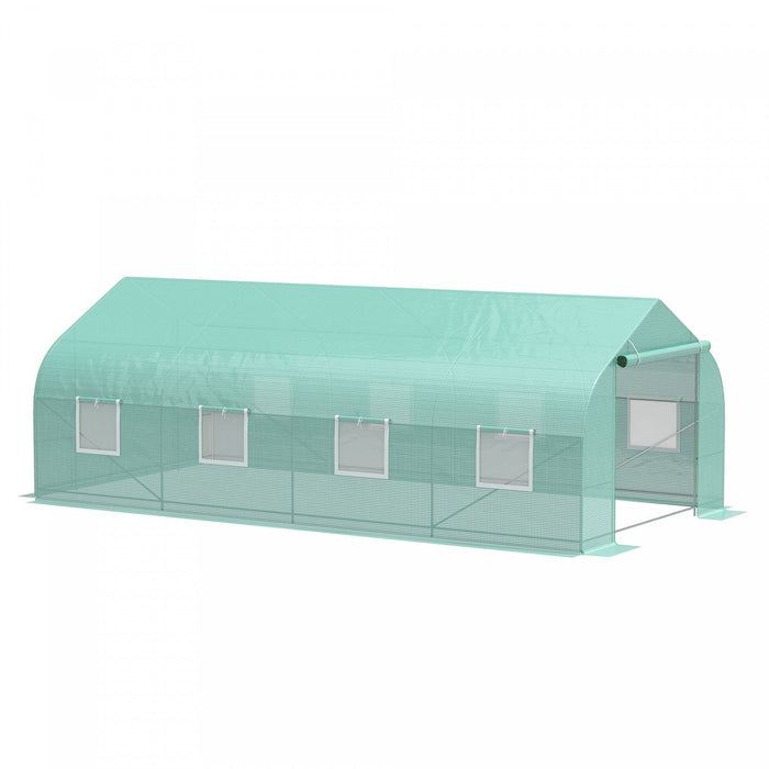 Outsunny 20x10x7ft Walk-in Steeple Greenhouse Outdoor Backyard Plant Seed Growth Shed Tunnel Warm Ho