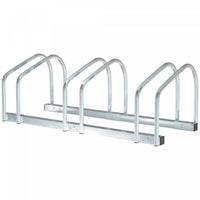 Soozier 3-bike Bicycle Floor Parking Rack Cycling Storage Stand Silver