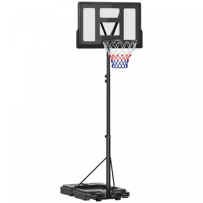Soozier 7.5-10ft Portable Basketball Hoop With Wheels And 43" Backboard