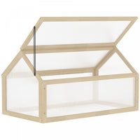 Outsunny Wooden Cold Frame Greenhouse Garden Portable Raised Planter With Openable Top For Indoor, O