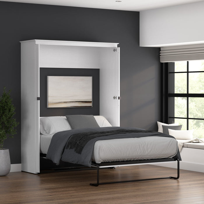 Bestar Key West 63 W Full Murphy Bed - Pure White Oak