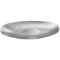 Oval Serving Tray with Handle Silver