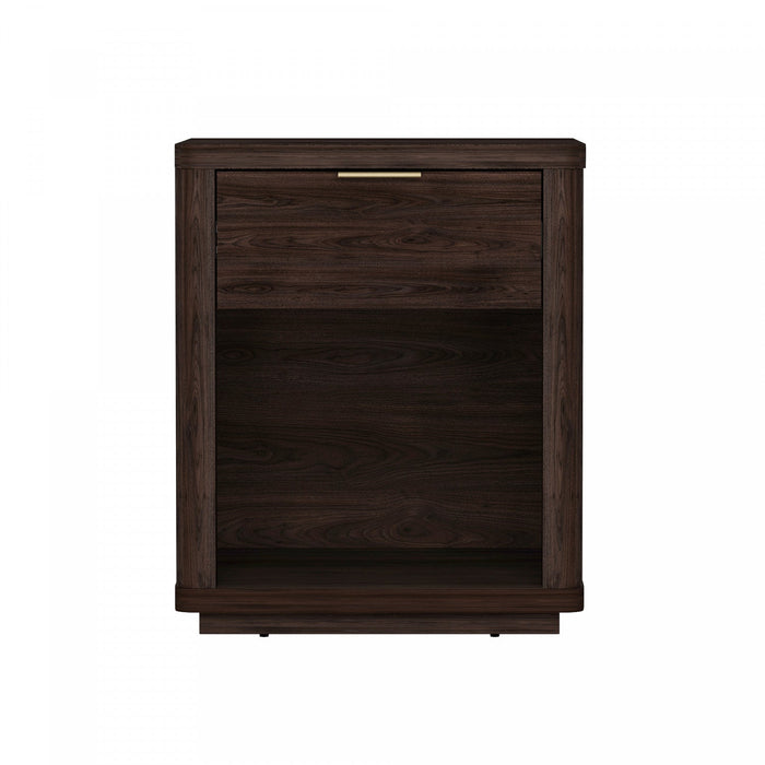 Evelyn Modern 20\" Nightstand in Brown (1-Drawer) 