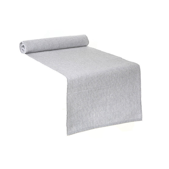 Chambray Ribbed Table Runner Light Grey - Set of 2