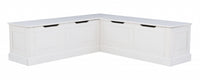 Tobin Backless Corner Nook Dining Bench - White