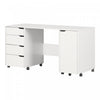 Crea Sewing Craft Table On Wheels - Pure White 
