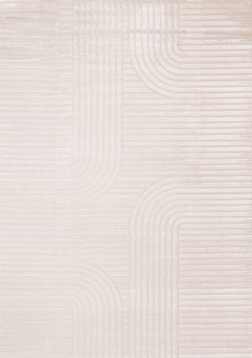 Leonardo White Grey Modern Lines Area Rug - 7'10\" x 10'6\"