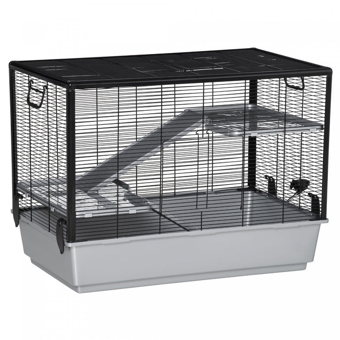 Pawhut 3-tier Hamster Cage, Guinea Pig Cage, Pet Chinchillas Play House Indoor With Accessories Food