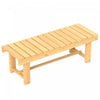 Outsunny 43.25" Outdoor Wood Garden Bench Double Seat Natural