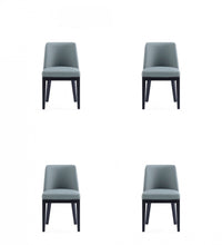 Gansevoort Modern Wood Vegan Leather Dining Chair in Pewter - Set of 4