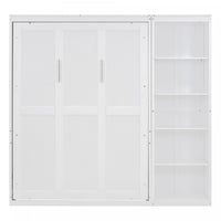 Jocelyn Space-saving Full Murphy Bed With Shelves - White 