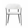 Belle Modern Metal Upholstered Dining Chair in White 