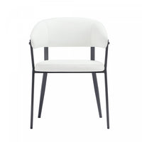 Belle Modern Metal Upholstered Dining Chair in White 