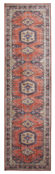 Tracy Traditional 2'3\" x 8'0\" Runner Rug in Orange Indoor Area Rug 