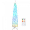 HOMCOM 7.5ft Christmas Tree with DIY Synchronized LEDs, Xmas Tree, White
