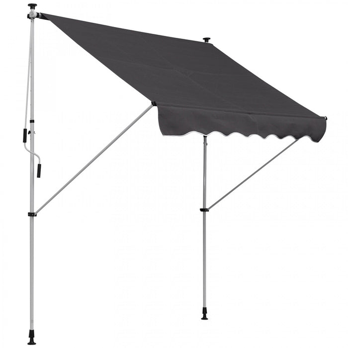 Outsunny 6.6'x5' Manual Retractable Patio Awning Window Door Sun Shade Deck Canopy Shelter Water Res