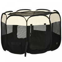 Pawhut Foldable Pet Playpen For Indoor/outdoor Use, Portable Exercise Pen Kennel With Storage Pocket