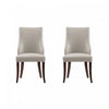 Connie Modern Wood Vegan Leather and Velvet Dining Chair in Light Gray - Set of 2 
