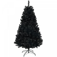 Homcom 6ft Artificial Christmas Tree With Auto Open, Steel Base, Black