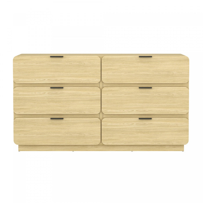 Chrystie Contemporary Modern 60\" Dresser in Natural (6-Drawer) 