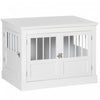 Pawhut Dog Crate Furniture, 31\" Dog Kennel Side End Table With Three Doors, Indoor Dog Cage For Smal