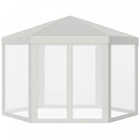 Outsunny Φ13' Hexagon Party Tent Patio Gazebo Outdoor Activity Event Canopy Quick Sun Shelter Pavili