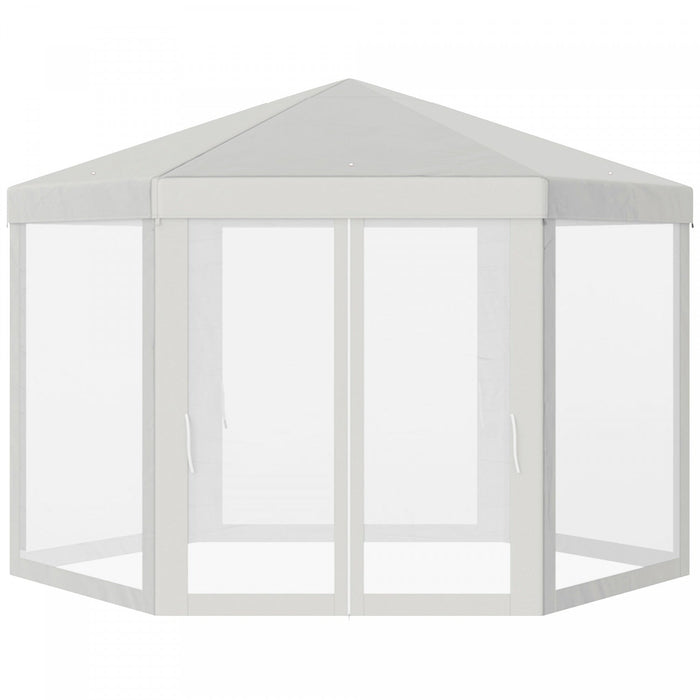 Outsunny Φ13' Hexagon Party Tent Patio Gazebo Outdoor Activity Event Canopy Quick Sun Shelter Pavili