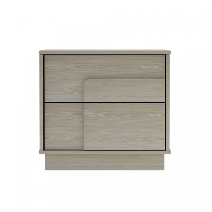 Horizon Modern 22\" Nightstand in Whitewashed Oak (2-Drawer) 