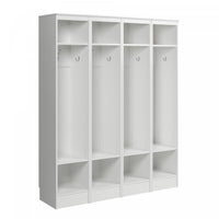 3-hook Narrow Hall Tree - White (set Of 4)