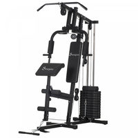 Soozier Home Gym Equipment Weight Training Machine, Multifunction Workout Machine With 143lbs Weight