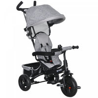 Qaba Toddler Tricycle, 6 In 1 Baby Bike Stroller With Foldable Canopy, Storage Basket, 5-point Safet