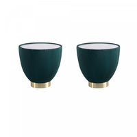 Anderson Modern Sintered Stone Top Upholstered End Table in Green - Set of 2 