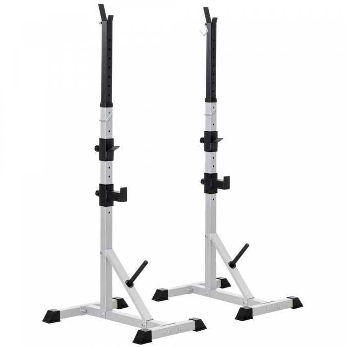 Soozier 2-piece Barbell Rack, 53.5\"-69.3\" Height Adjustable Squat Rack Bench Press Rack, 440lbs Capa