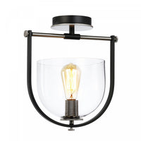 Cheshire Black & Nickel 1-Light Semi-Flush Mount