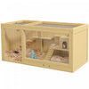 Pawhut Wooden Hamster Cage, Multi-layer Mouse Cage With Pull-out Tray, Seesaws, Water Bottle, Ladder, Small Animal Habitats For Dwarf Hamster, Gerbil