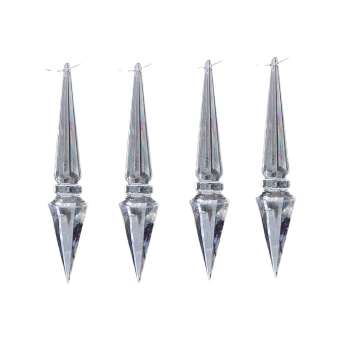 4 Pack Acrylic Diamond Icicles 5\" - Set of 2 Christmas Ornaments