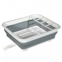 Collapsible Dish Rack White/Grey Cookware