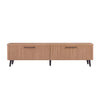 Jodie Mid-Century Modern 69\" Fluted TV Stand in Maple Armoire 