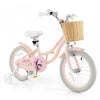 Costway 16" Kid's Bike With Training Wheels Adjustable Handlebar Seat Handbrake Pink