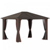 Outsunny 10' X 12' Deluxe Hardtop Gazebo With Metal Roof, Aluminum Frame Patio Gazebo Garden Sun She