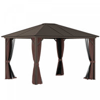 Outsunny 10' X 12' Deluxe Hardtop Gazebo With Metal Roof, Aluminum Frame Patio Gazebo Garden Sun She