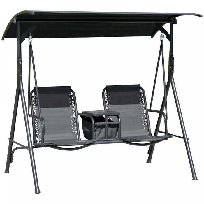 Outsunny 2-seater Garden Swing, Black