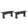 Coney Mid-Century Modern Dining Bench in Charcoal Gray - Set of 2 