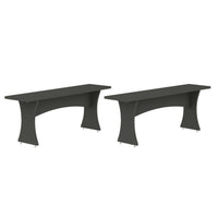 Coney Mid-Century Modern Dining Bench in Charcoal Gray - Set of 2 