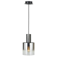 Henley 1-Light Satin Black and Smoke Glass Pendant 
