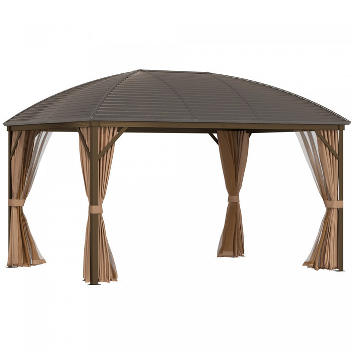 Outsunny 10' X 13' Hardtop Gazebo Canopy With Galvanized Steel Roof, Aluminum Permanent Pavilion Out